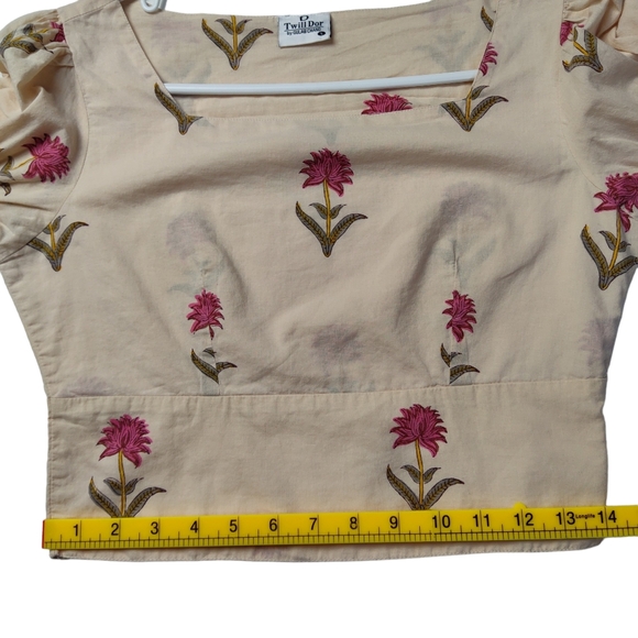 Twill Dor by GULAB CHAND Floral Print Crop Size Small Made In India - Picture 8 of 10